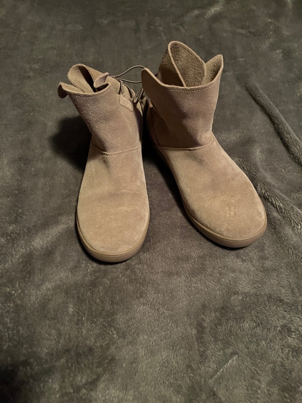 Koolaburra Taupe Suede Ankle Boots